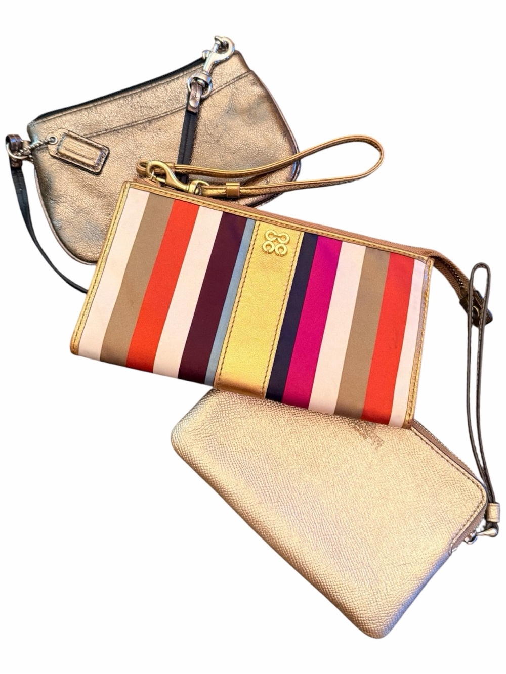 Coach Y2K Legacy Satin Stripe Wristlet Bundle